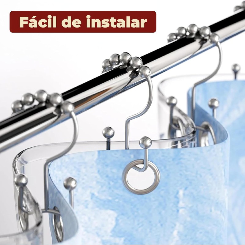 Mebix TRD Kit De 12 Ganchos para Cortinas de baño