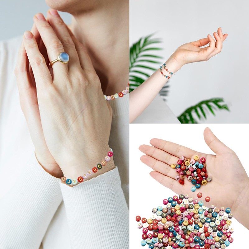 Waldspring Pack of 1000 A-Z Beads for Threading, 7 mm