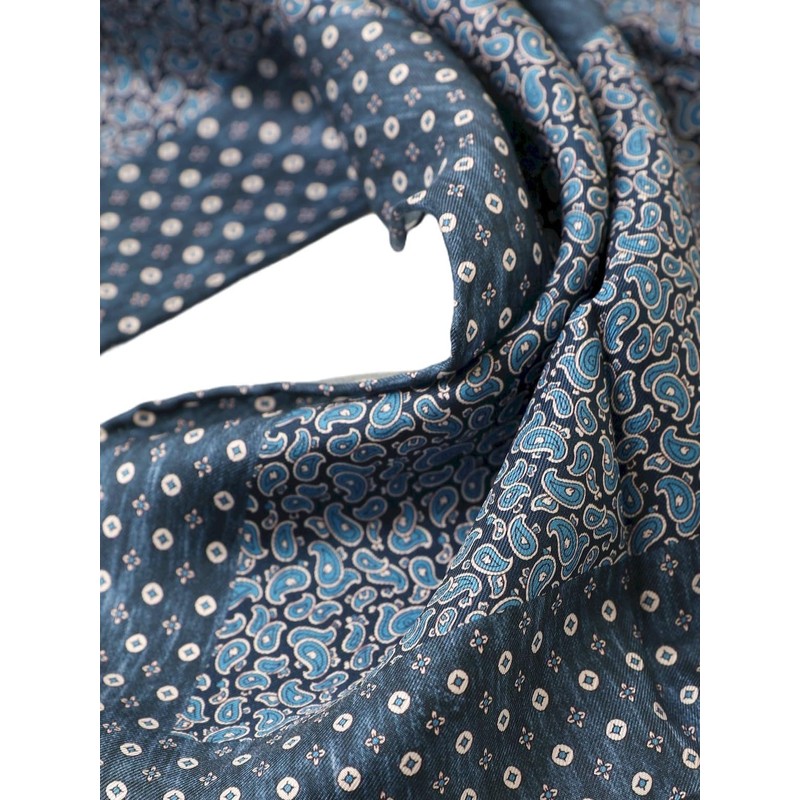 Prettystern 100% Silk Neckerchief Women Men Paisley Silk Scarf Summer