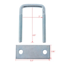 4 Pack 3inch Leaf Spring Clamp Kit, U-Bolts Kits for Truck/Boat Trailer/Ski Boat/Trailer, Locks Leaf Springs Together for Stabilizing, Provides Better Control of Axle Torque