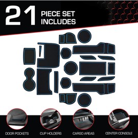CupHolderHero Fits Honda Pilot 2016-2022 Accessories - Premium Custom Non-Slip Anti-Dust Cup Holder Inserts, Center Console Liner Mats, Door Pocket Liners, Interior Protection, 33pc Set, Solid Black
