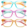 V.W.E. 3 Pairs Women Translucent Pastel 2-Tones Reading Glasses With