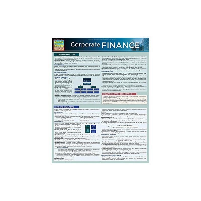 Corporate Finance: Quickstudy Laminated Reference Guide