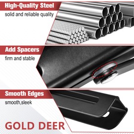 GOLD DEER 12Inch 2Pack Folding Shelf Brackets with Screws Collapsible Shelf Bracket Heavy Duty Shelf Bracket for Bench Table, Shelf Hinge Wall Mounted Space Saving DIY Bracket,Black