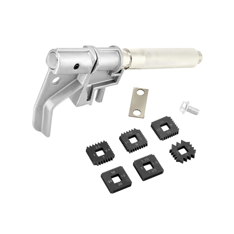 QWORK 7402 Universal Outside Thread Chaser, Heavy Duty Thread Repair