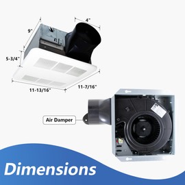 Awoco Bathroom Exhaust Fan, 110 CFM, Ultra-Quiet 1.0 Sone, Bathroom Ceiling Fan with duct size 4 Inch, ETL Certified Ventilation Fan