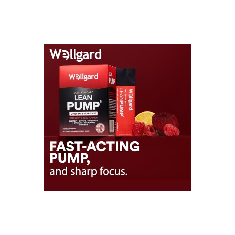 Wellgard Lean Pump - Advanced Pre Workout Powder, Pump Matrix
