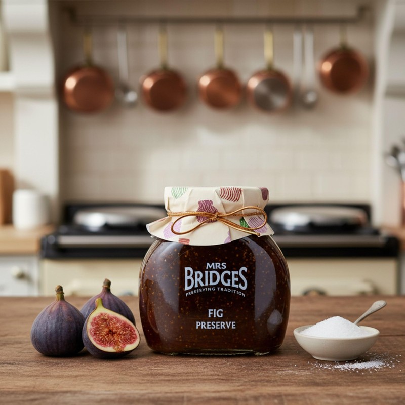 Mrs Bridges Fig Preserve, Made in Scotland, 12oz Jar (Pack