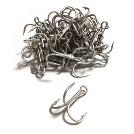 Orurdo qb500050a04n0 Fishing Tackle 4# Salt Compatible Thick Shaft Treble Hooks Treble Hooks 50 Pieces