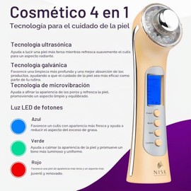 Varita Facial Nova 4 En 1: Terapia De Luz Roja, Azul Y Verde, Limpieza Iónica Galvánica, Lifting Facial Ultrasónico Y Dispositivo Antienvejecimiento, 