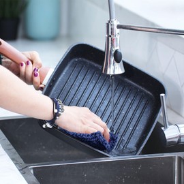 JubileeYarn Spongy Dish Yarn - Polyester Dishcloth - 50g/Skein - Shades of Red & Blue - 8 Skeins