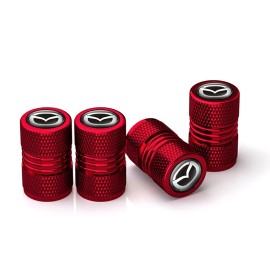 Unbranded 4PCS Metal Car Tire Valve Caps Valve Stem Cover Compatible with Mazda Red 2