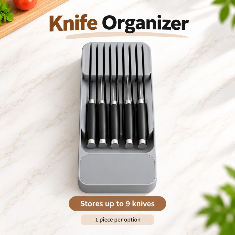 Kitchen Drawer Organizer for Knives, Cutlery & Spices – Space-Saving