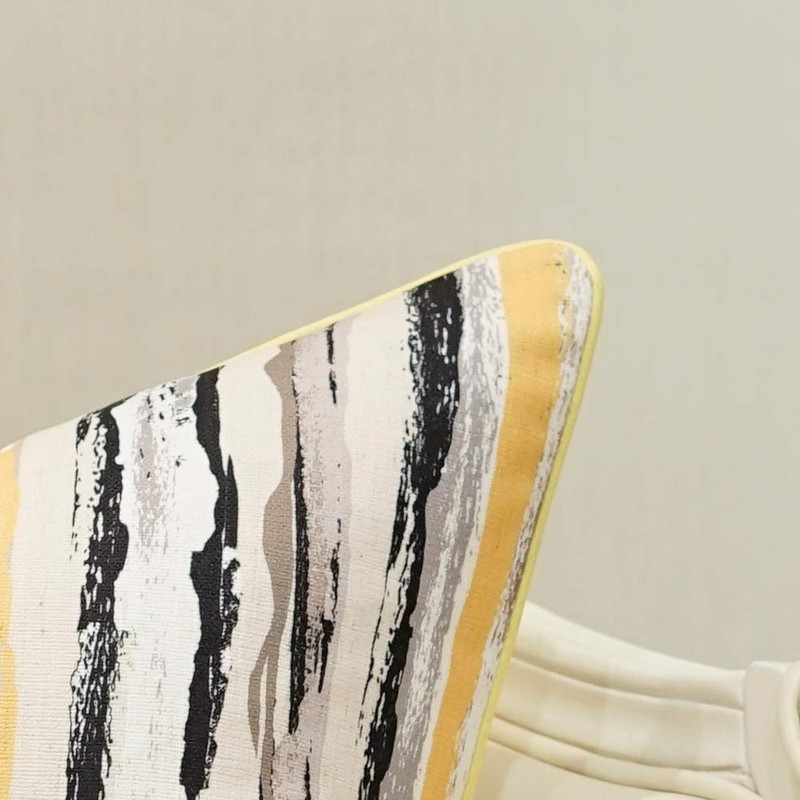 Avigers Square Cushion Covers High Precision Jacquard Modern Yellow White