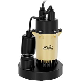 K2 Pumps SPA05001TDK, 1/2HP Cast Aluminum Sump Pump w/Direct-in Teth Switch