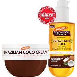 Palmers Coconut Oil Formula Brazilian Coco Kit - Crema Reafirmante Coco 250g  Aceite Reafirmante 192ml. Ayuda a tonificar glteos, vientre y muslos,...