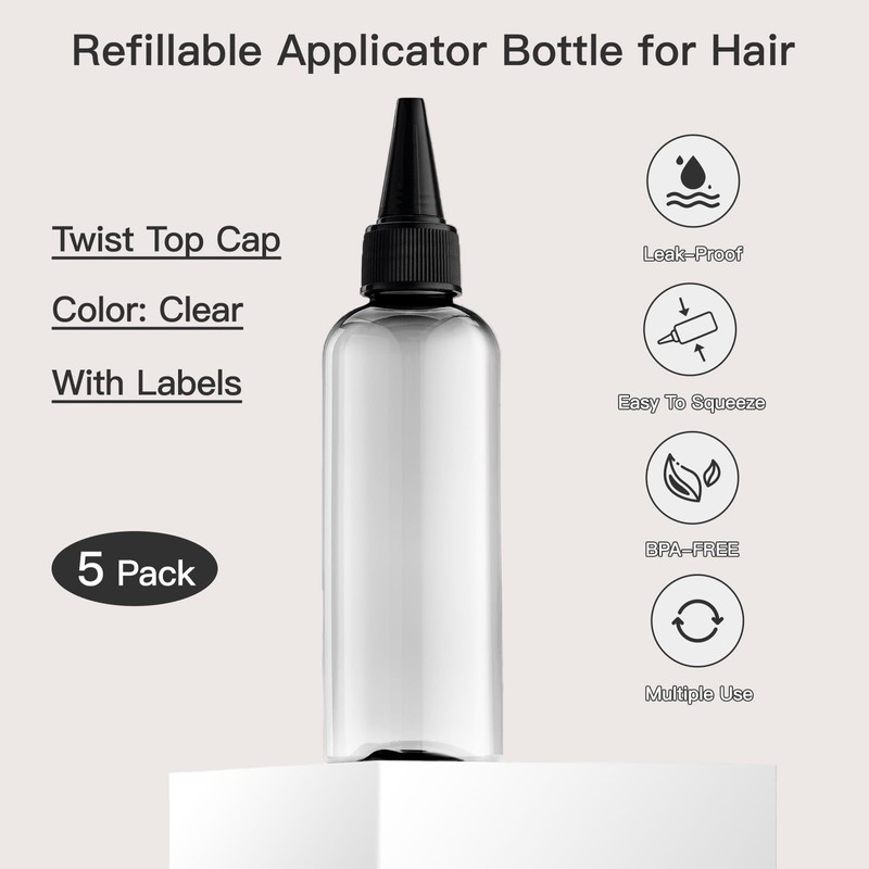 Tekson - Botellas aplicadoras de color de cabello, paquete de