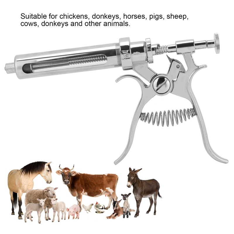 SemiAutomatic Metal AntiRust Livestock Injection Syringe for Veterinary Equipment(20ml Syringe