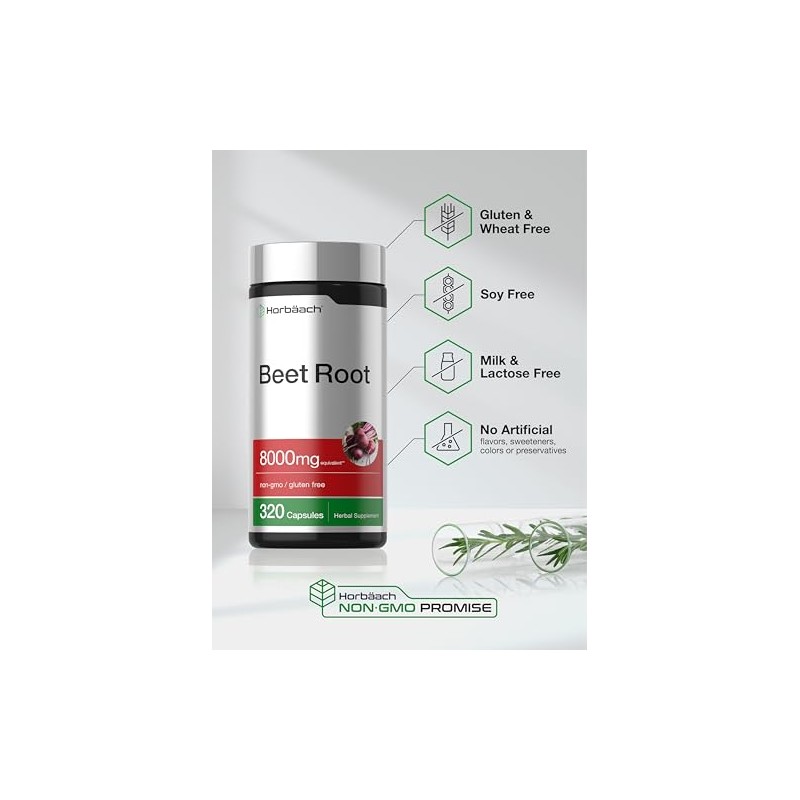Horbäach Raíz de Remolacha 8000 mg 320 cápsulas - Antioxidantes