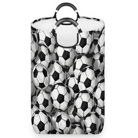 Soccer Art Laundry Hamper,Large Round Storage Basket,Collapsible Basket Bins for Dirty Clothes Kids Toys Baby Blanket Organizer Nursery Bedroom Bathroom Storage Decor