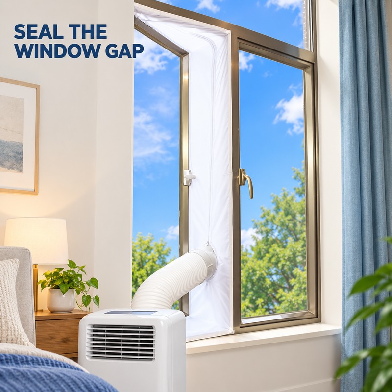 3M Portable Air Conditioner Window Seal Kit with Zipper and