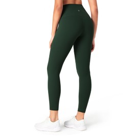 HeyNuts Pure&Plain Workout Pro 7/8 Leggings for Women, High Waisted Athletic Compression Tummy Control Yoga Pants 25'' Vintage Green M(8/10)
