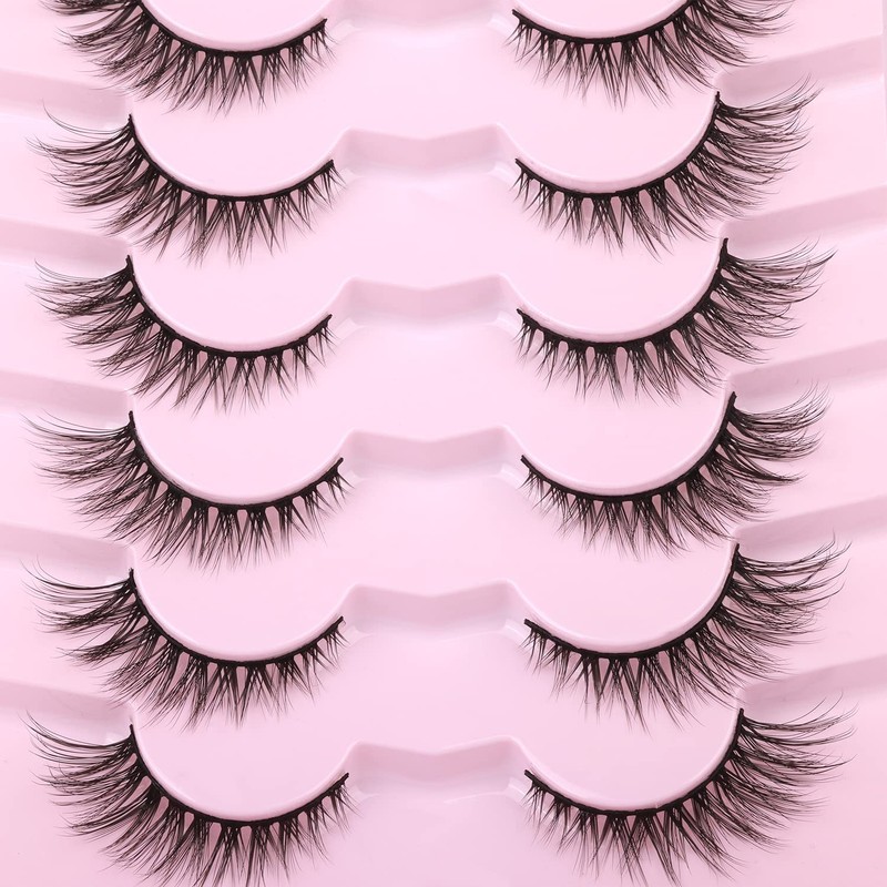 Lashes Natural Look False Eyelashes Wispies Short Faux Mink Lashes