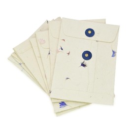 Kathmandu Valley Co. Handmade Lokta Paper Envelope with String-tie Button Closure Pocket Folder Documents Sleeve, for Invitations, Mailers, 4.5 x 6.5 inches, 10 Pack. Made in Nepal. (Cornflower)