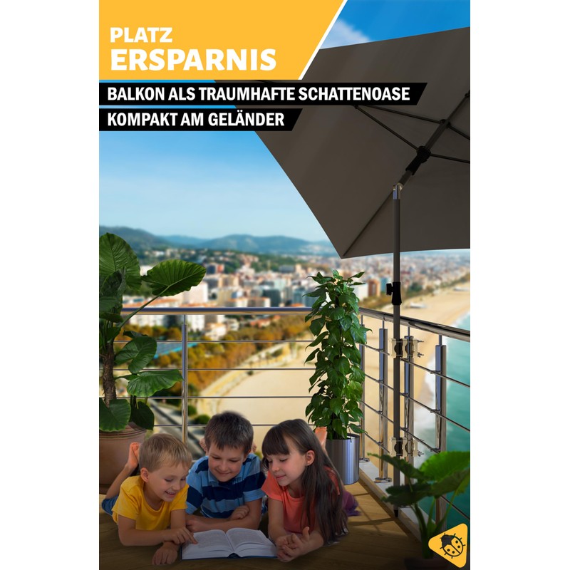 Menz Parasol Holder Balcony Railing Set of 2 – Compact