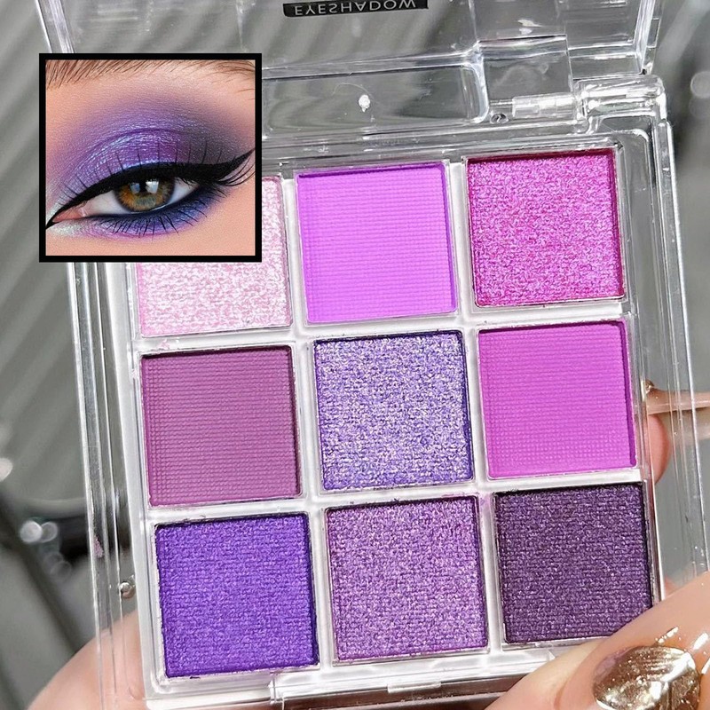 Purple Eyeshadow Palette, Pink Make-Up Palettes Shimmer Eye Shadow, Highly