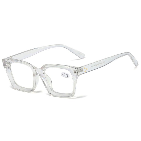 ZUVGEES Retro Style Blue Light Blocking Reading Glasses Big Eyeglass Frames Large lens Computer Readers (Clear, 2.5)