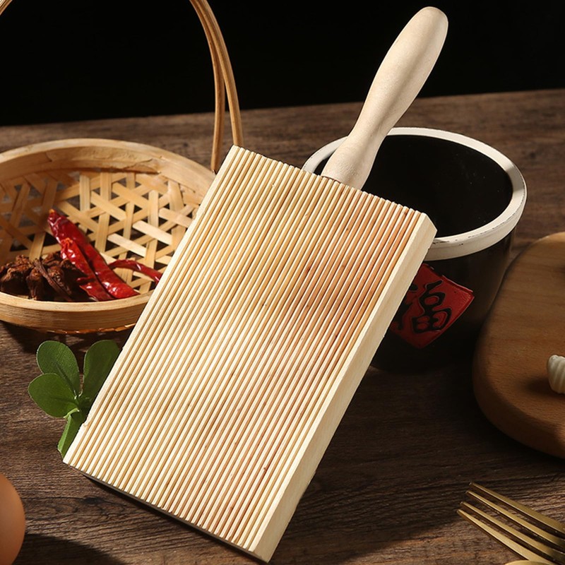 2Pcs Stable Pasta Maker Gnocchi Board Smooth Ergonomic Wooden Butter