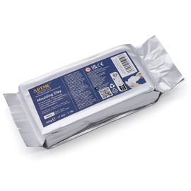 ARTME Air Hardening Modelling Clay 500g White Moulding Compound for Arts and Creative Crafts - Air Dry, Individual Packaging (500g x 1)