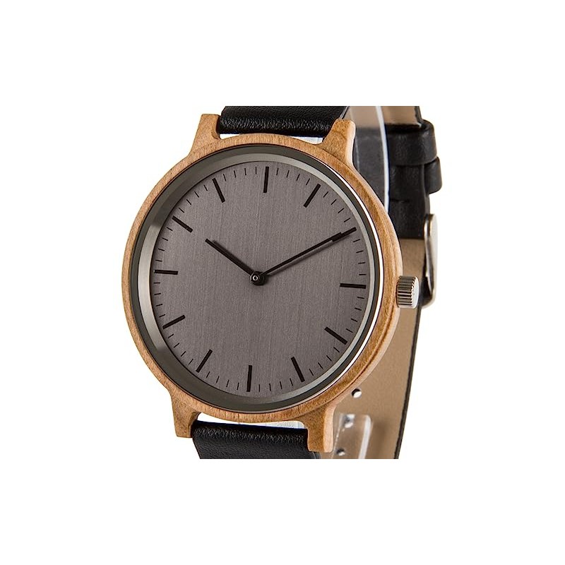 Zeit-Bar Slim Line Wooden Case Watch for Men and Women,