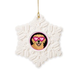 CafePress Golden Retriever Cute Snowflake Ornament, 3.5"x3.5"