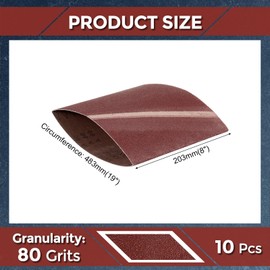 Kozelo 10 Pcs Sanding Belts 8 x 19 Inch 80 Grit Aluminum Oxide Abrasive Sandpaper for Belt Sander Metal Grinding Wood Working Weld Rust Removal