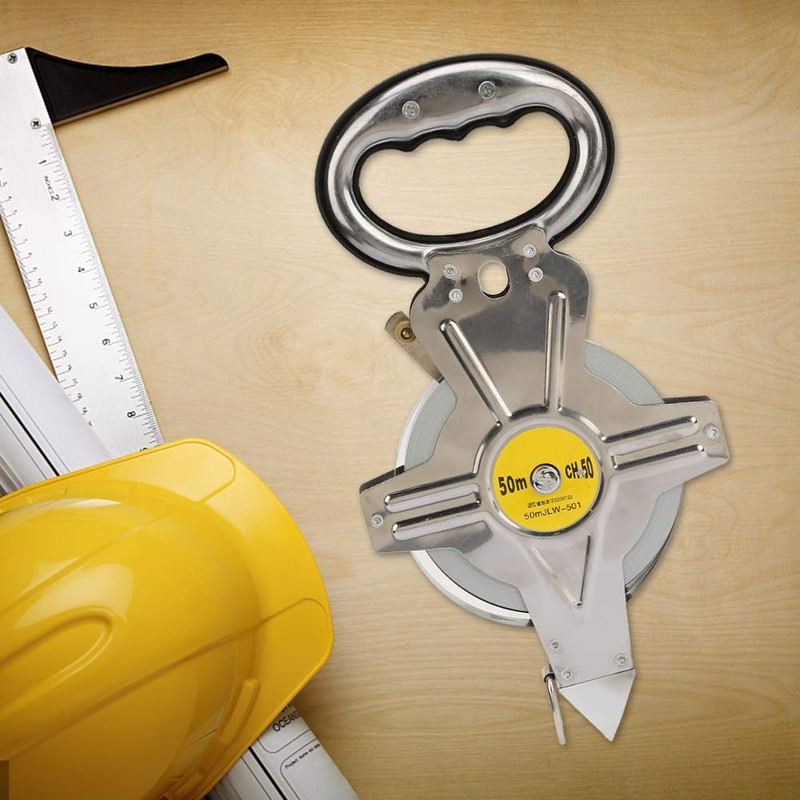50M Stainless Steel Tape Measure,Retractable Building Construction Surveying Tool for