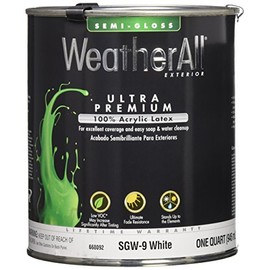 True Value SGW9-QT WeatherAll 1-Quart White Semigloss Latex House Paint
