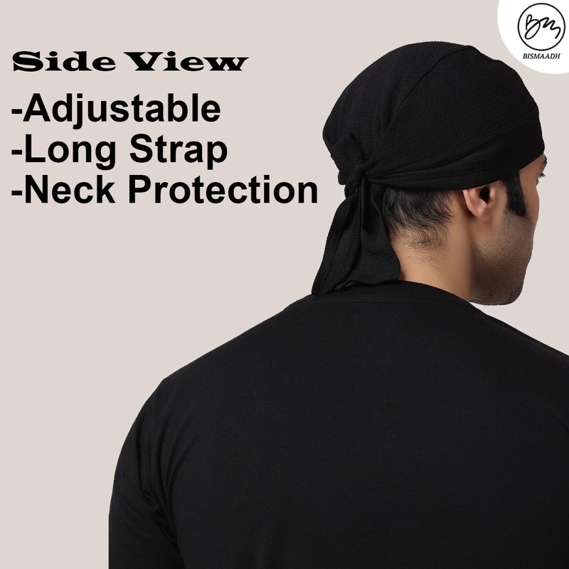 Sweat Wicking Doo Rag Skull Caps Beanie-Cooling Dew Rag Helmet