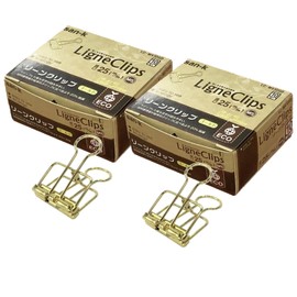 Suncake Com LC-MS20GD Lean Clip, MS 1.0 inches (25 mm), Pack of 10, 2 Boxes, Gold