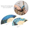 2Pcs Bamboo Silk Folding Fan, Bamboo Handheld Fans Starry Night