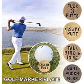 Adult Humor Novelty Golf Ball Marker Funny Golf Ball Marker with Funny Sayings, Unique Golf Gag Gift for Men or Women Golfers