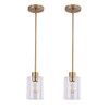 KLSS Brass Pendant Lights Kitchen Island,Modern Farmhouse Clear Glass Pendant