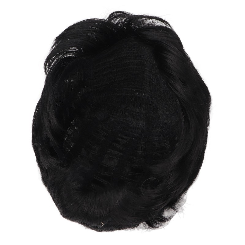 Men's Short Black Wig High Temperature Silk Layered Realistic Breathable