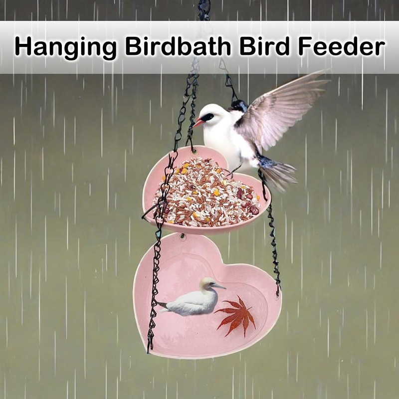Outdoor Hanging Double-Layer Bird Feeder, Outdoor Hanging Bird Bathtub, Double-Layer