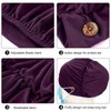 Geyoga 3 Pieces Bouffant Caps with Buttons Unisex Stretchy Headband