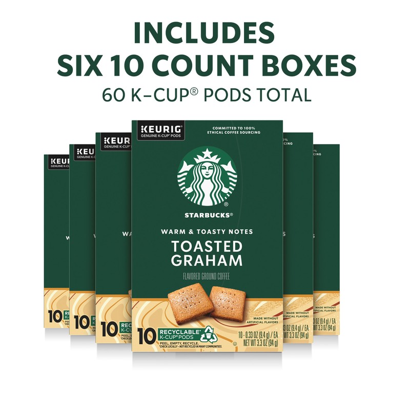 Starbucks K-Cup Coffee Pods, Flavored Hot or Iced Coffee, Toasted