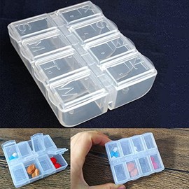 Pastillero semanal transparente, caja de almacenamiento de pastillas, organizador de pastillas de viaje transparente, material PP de grado alimenticio, cómodo de llevar (1)