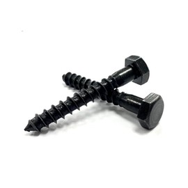 RADSO M12 Hex Head Coach Screws Wood Lag Bolt-Black Passivated-For Wood, Masonry/Brick, Concrete, Shelving, TV/Wall Mounting, Fastening, Installation & other Indoor Projects (12mm x 50mm)-Pack of 4
