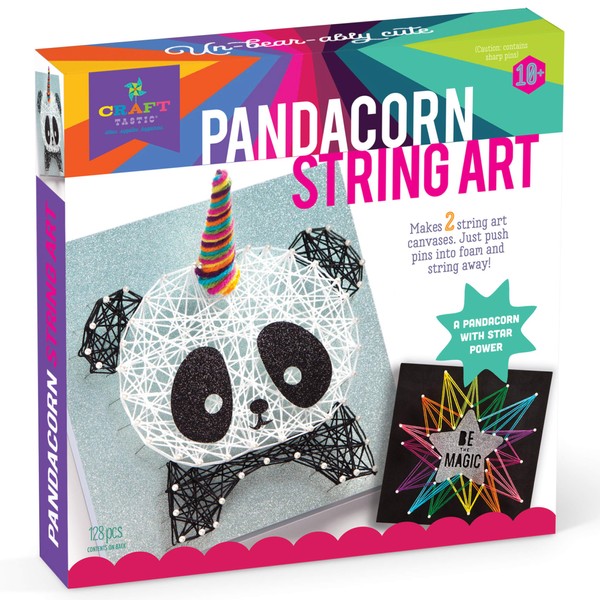 Craft-tastic â String Art Kit â Craft Kit Makes 2 Large String Art Canvases â Pandacorn Edition